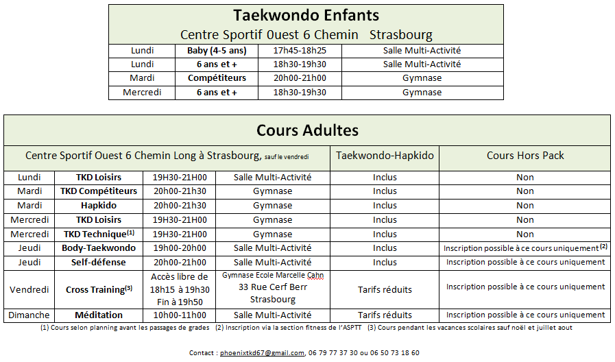 Horaires 2016 2017